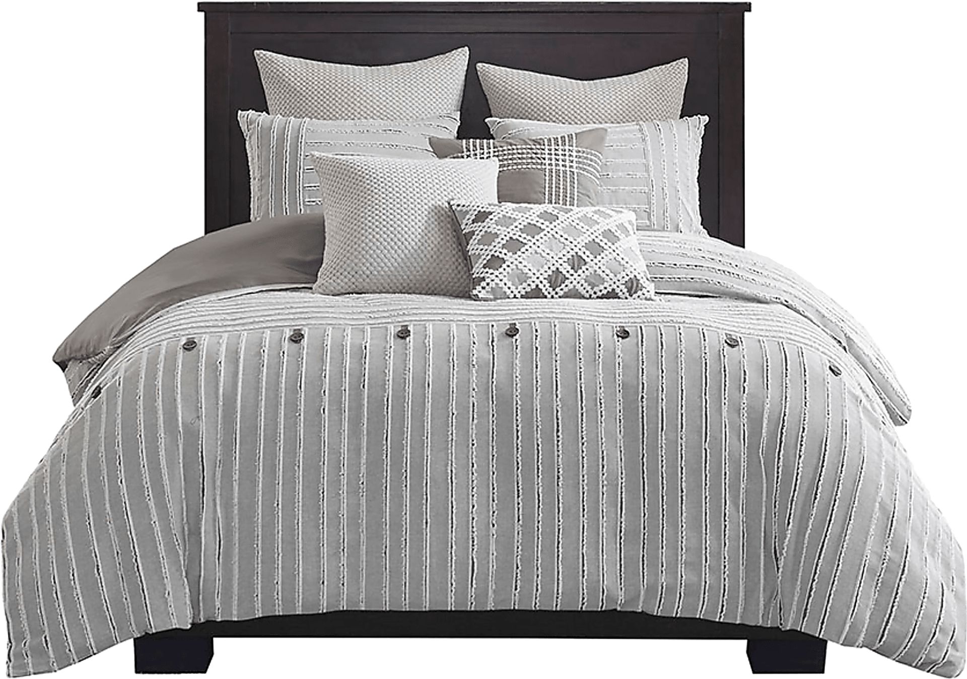 Jennix Gray Queen Comforter Set - Image 1
