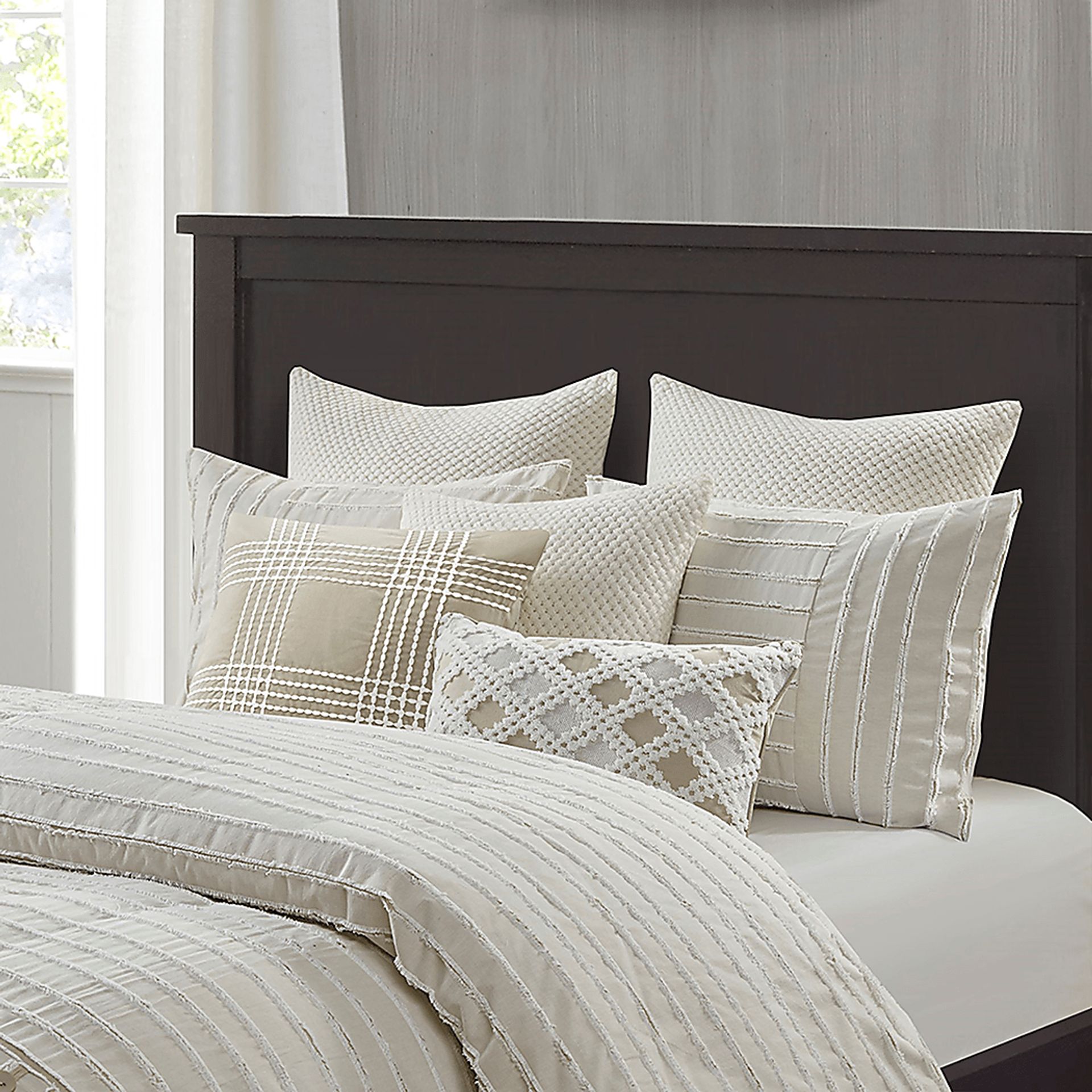 Jennix Ivory Queen Comforter Set - Image 8