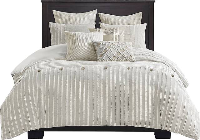 Jennix Ivory Queen Comforter Set - Thumbnail - Image 1