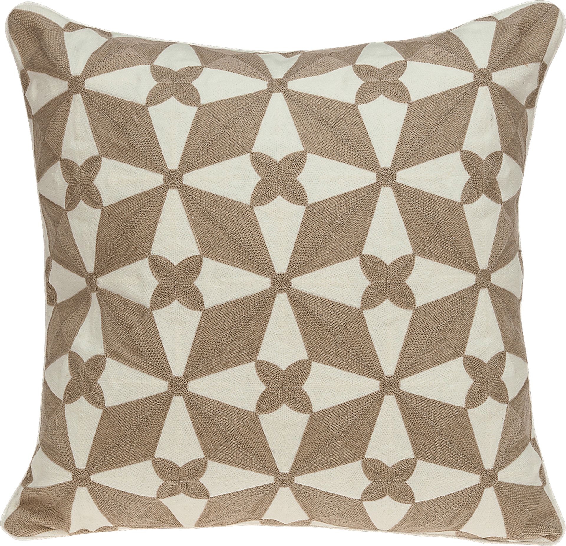 Jentzie Beige Accent Pillow - Image 1