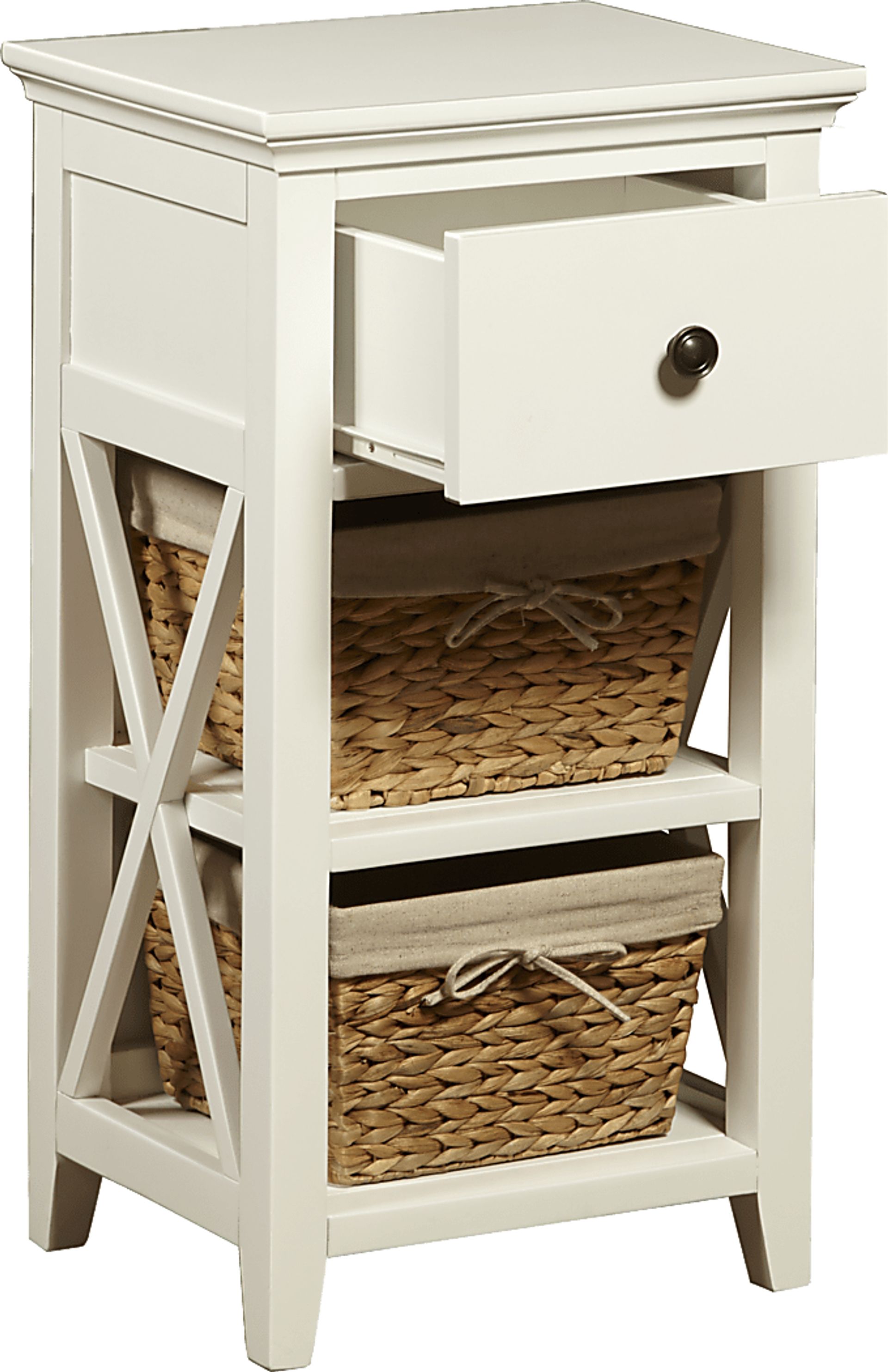 Jenya White 2 Basket Stand - Image 2