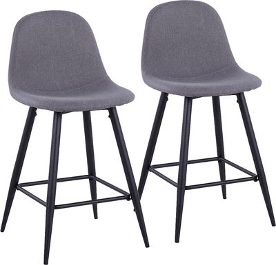 Jerdone Charcoal Counter Height Stool, Set of 2