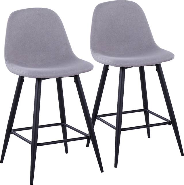 Jerdone Light Gray Counter Height Stool, Set of 2 - Thumbnail - Image 1