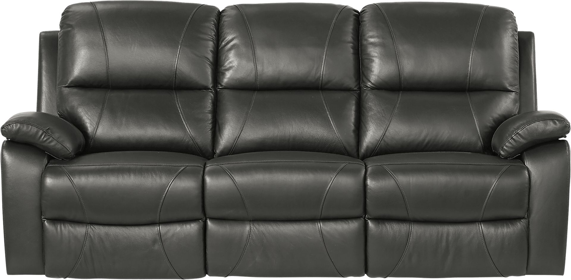 Jericho Place Black Leather Reclining Sofa - Image 1