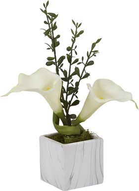 Jerod White Lily Silk Flower Arrangement
