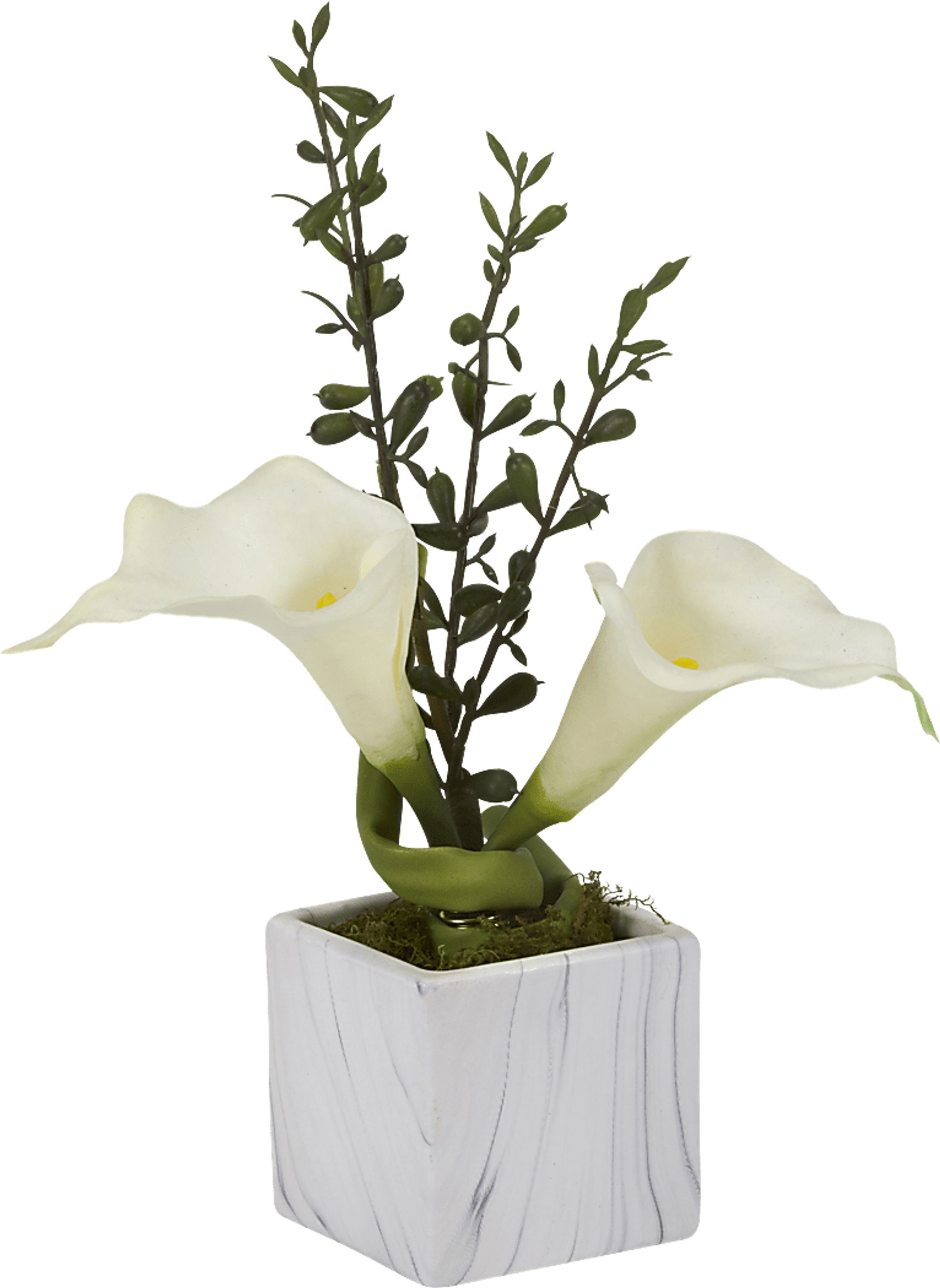 Jerod White Lily Silk Flower Arrangement - Image 1