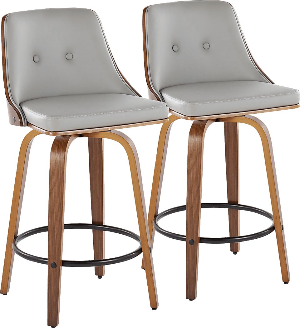 Jessaminnes III Gray Swivel Counter Height Stool, Set of 2