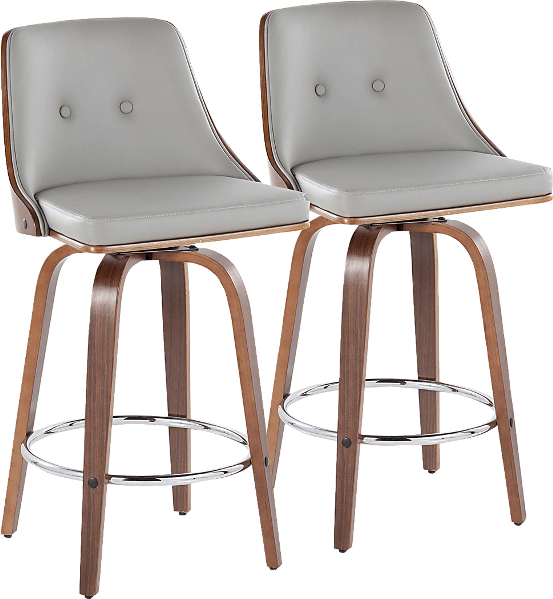 Jessaminnes I Gray Swivel Counter Height Stool, Set of 2 - Image 1