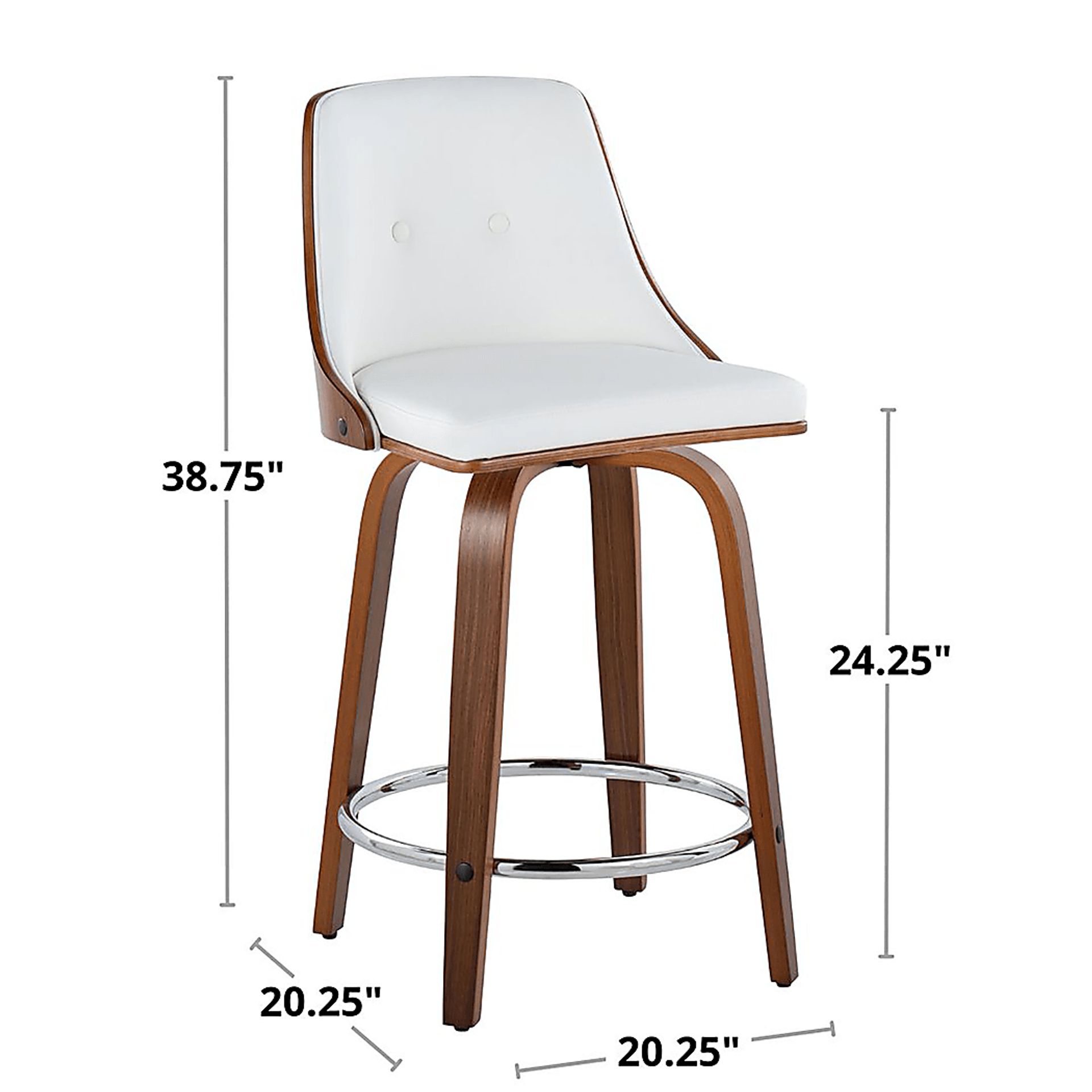 Jessaminnes I White Swivel Counter Height Stool, Set of 2 - Image 9
