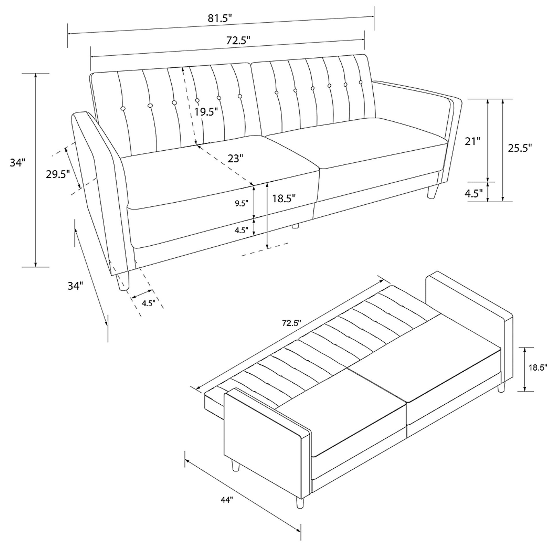 Jethar I Camel Futon - Image 22