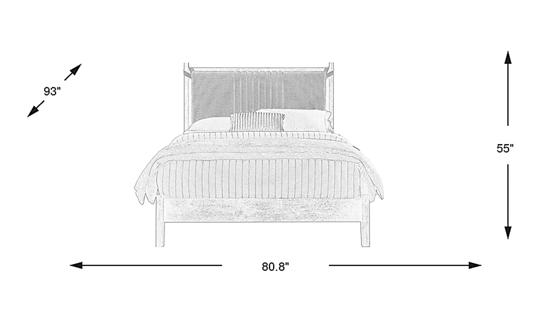 Jetty Beach Gray 3 Pc King Upholstered Bed