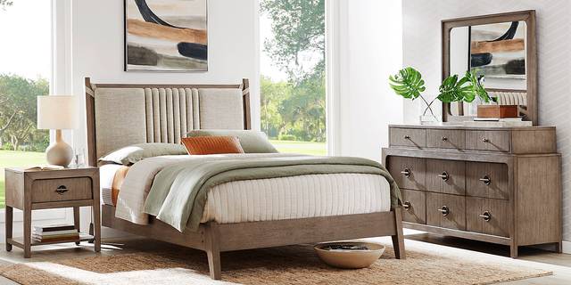 Jetty Beach Gray 3 Pc King Upholstered Bed - Thumbnail - Image 2