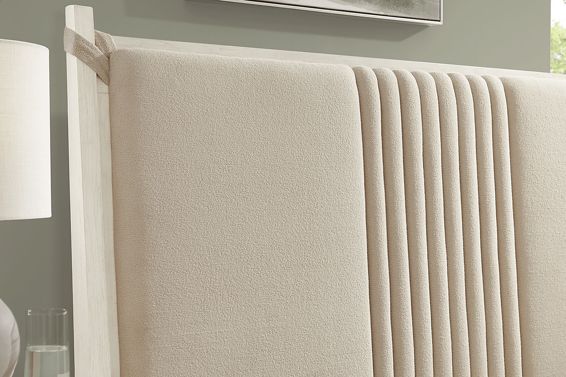 Jetty Beach White 3 Pc Queen Upholstered Bed - Image 3