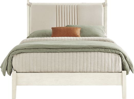 Jetty Beach White 3 Pc Queen Upholstered Bed