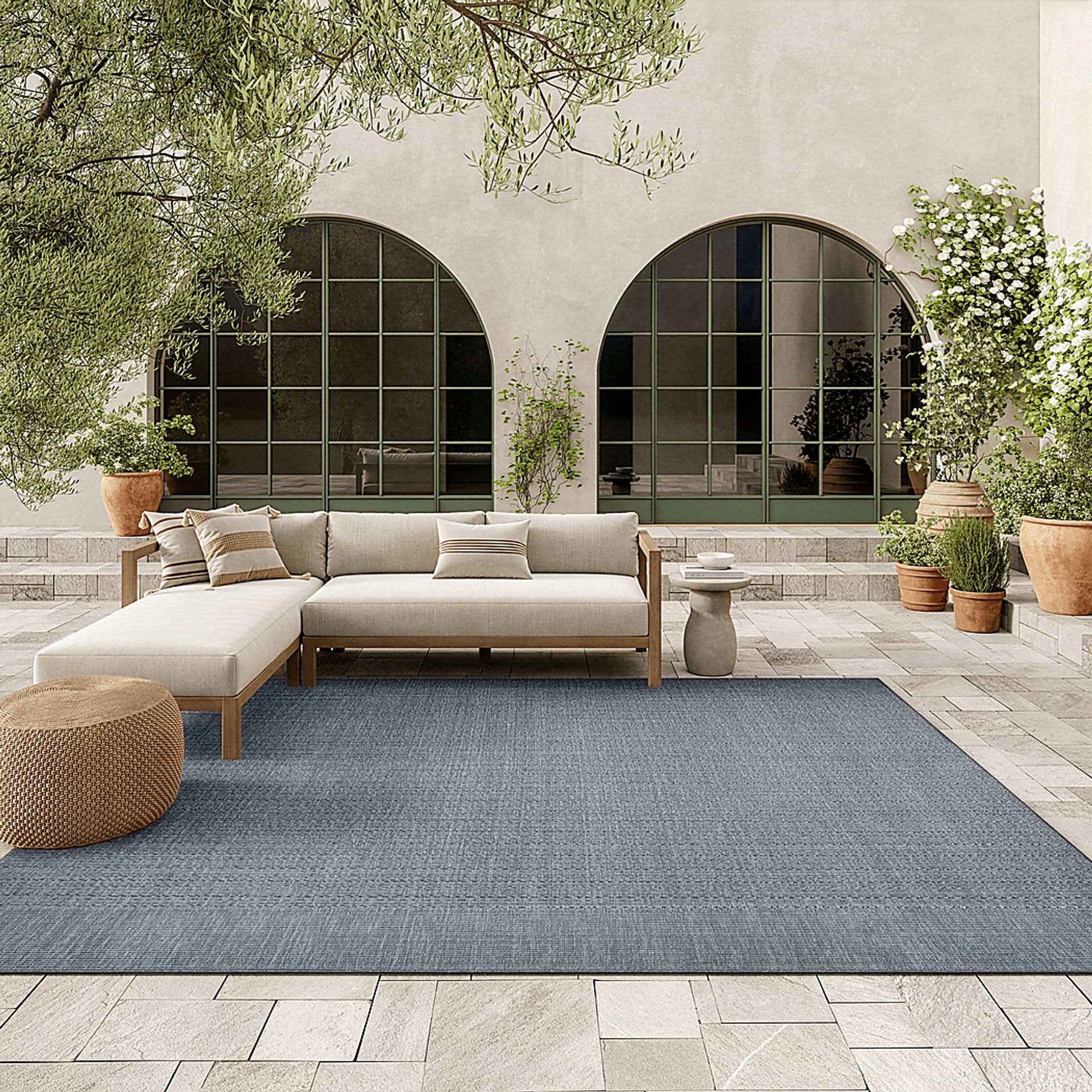 Jetty Blue Denim 5'3' x 7' Indoor/Outdoor Rug - Image 2