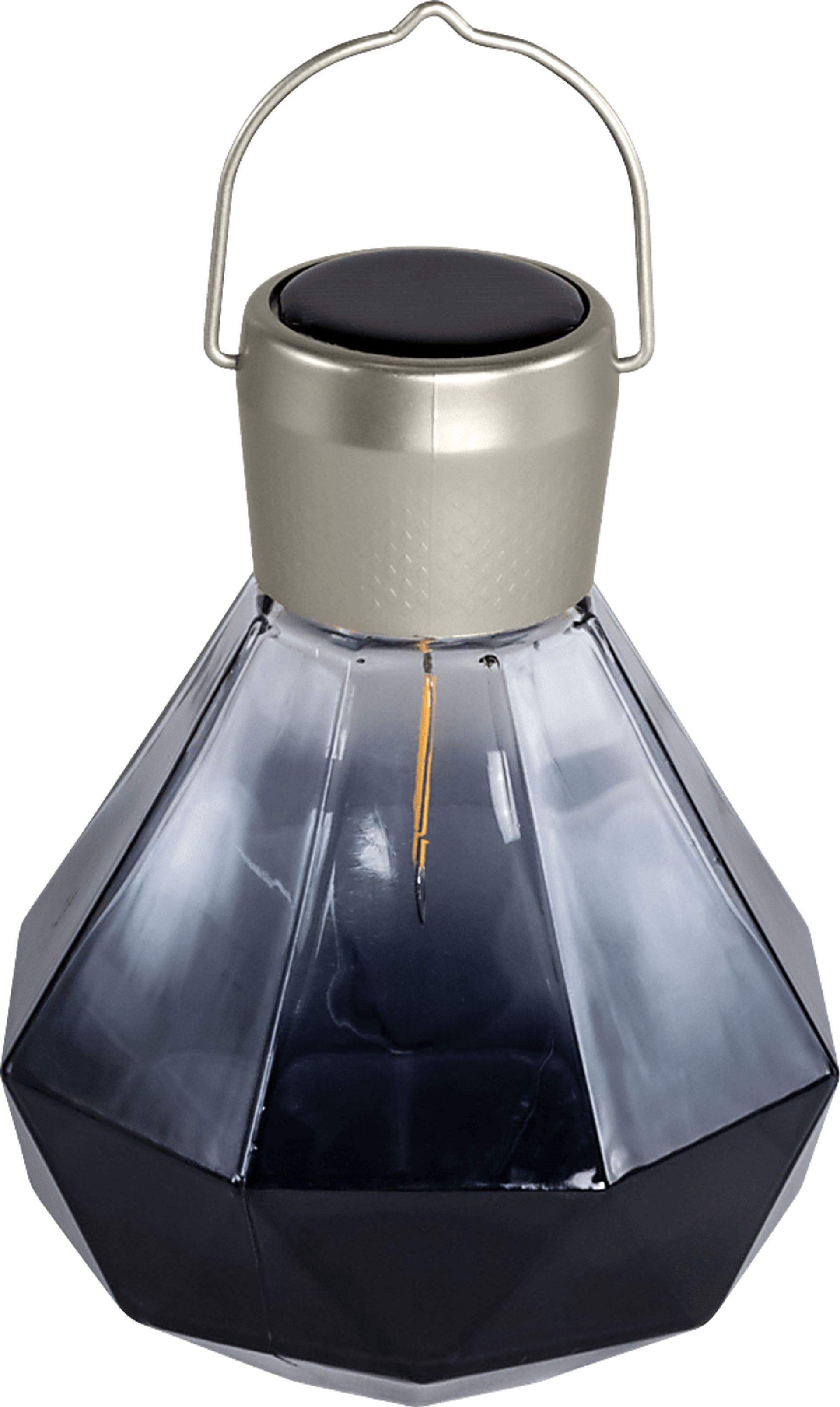 Jewel Beam Black Outdoor Solar Lantern - Image 1