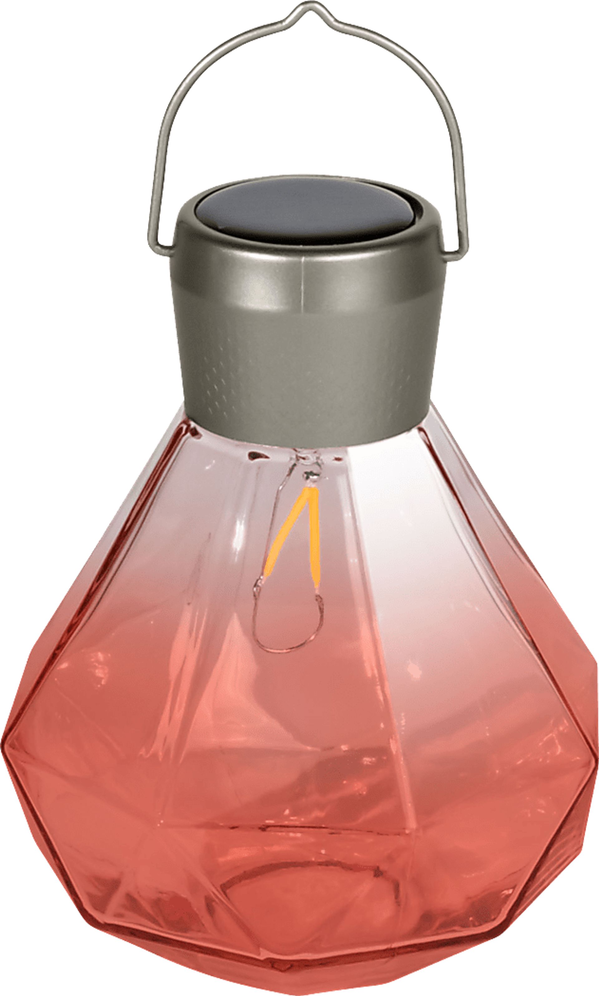 Jewel Beam Pink Outdoor Solar Lantern - Image 1