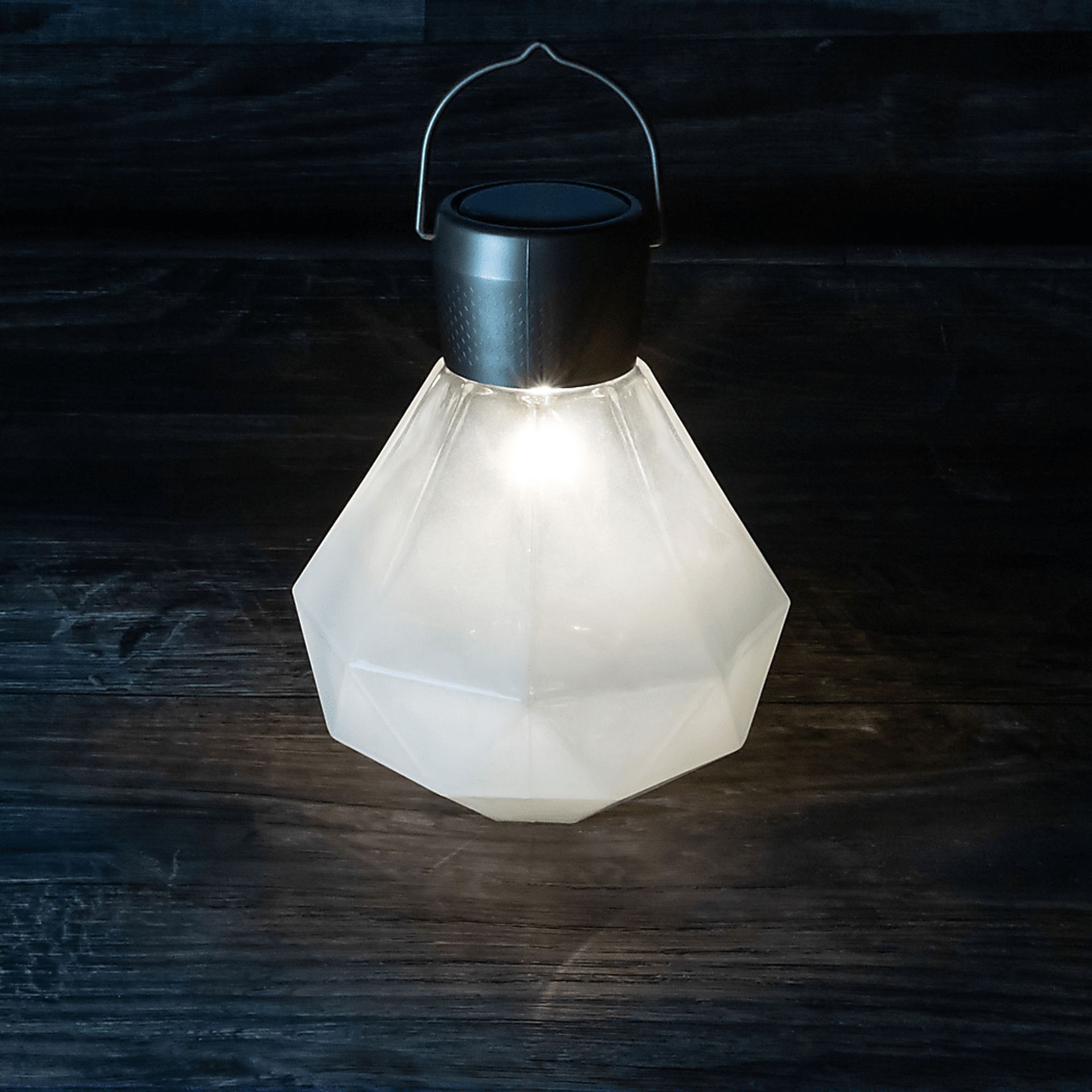 Jewel Beam White Outdoor Solar Lantern - Image 5