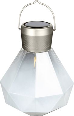 Jewel Beam White Outdoor Solar Lantern