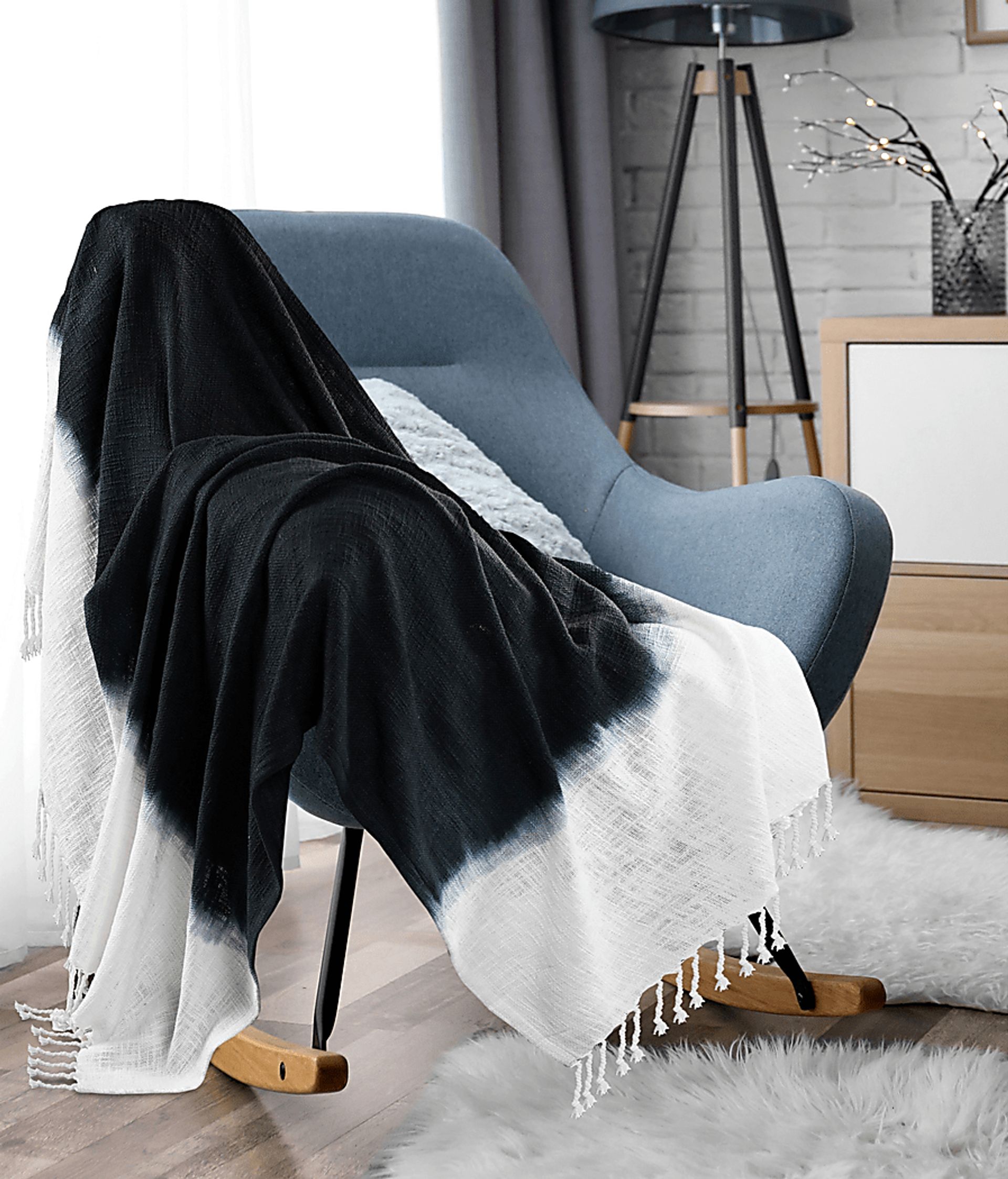 Jewel Row Black Throw Blanket - Image 9