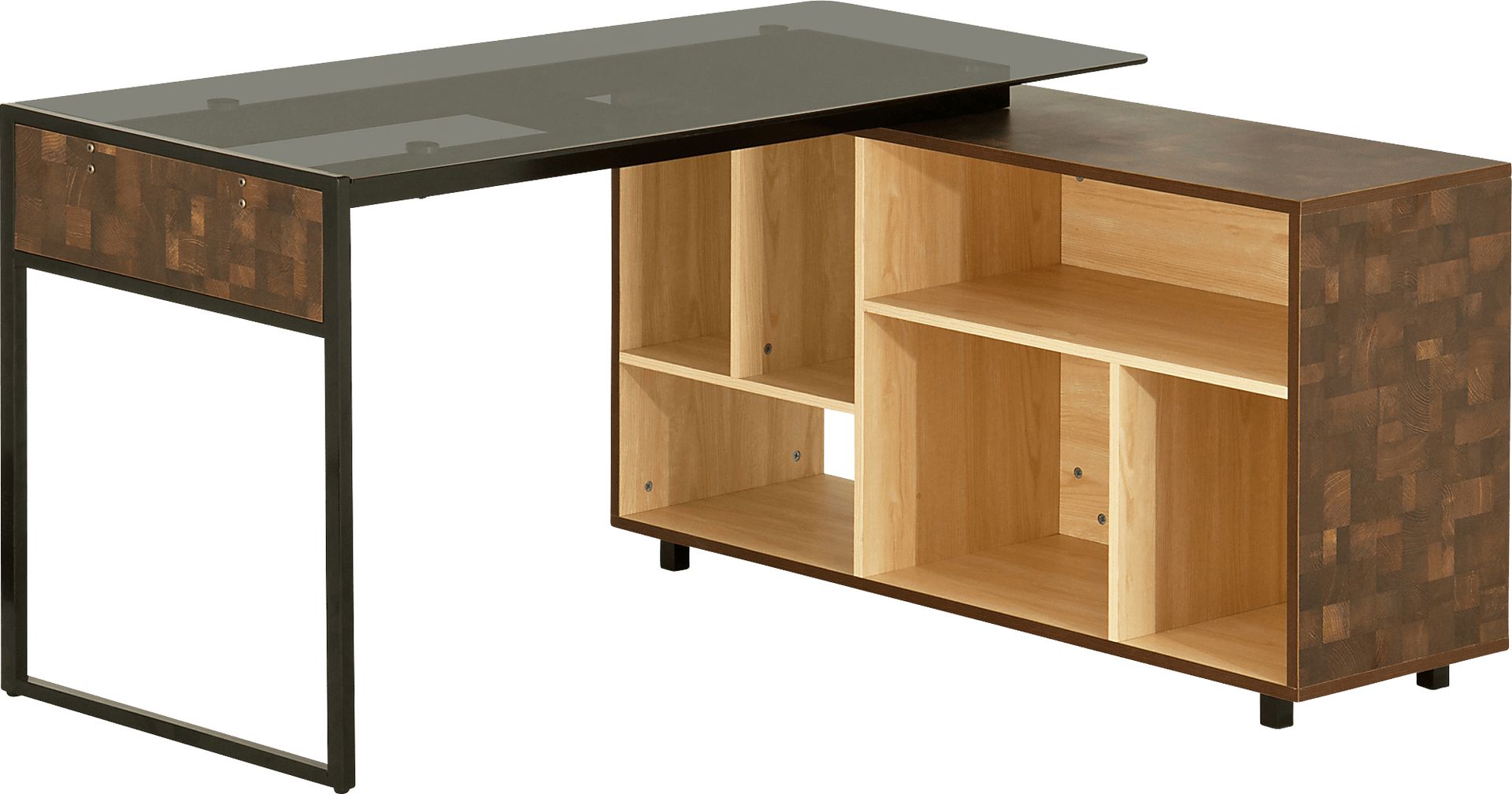 Jibale Brown L-Shaped Desk - Image 5
