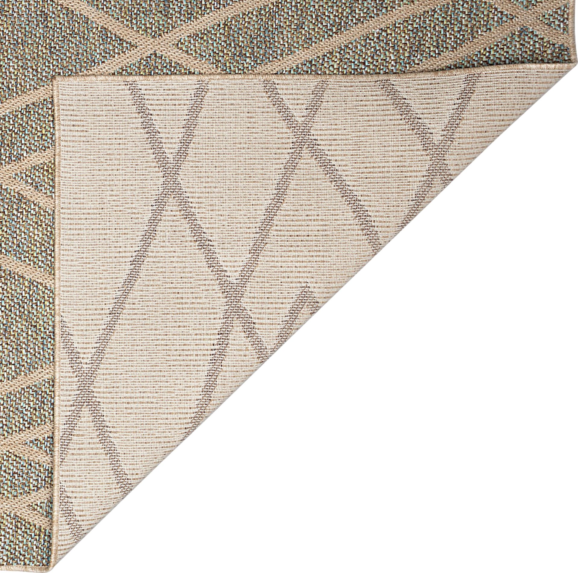 Jilaba Blue 6'6 x 9'4 Indoor/Outdoor Rug - Image 4