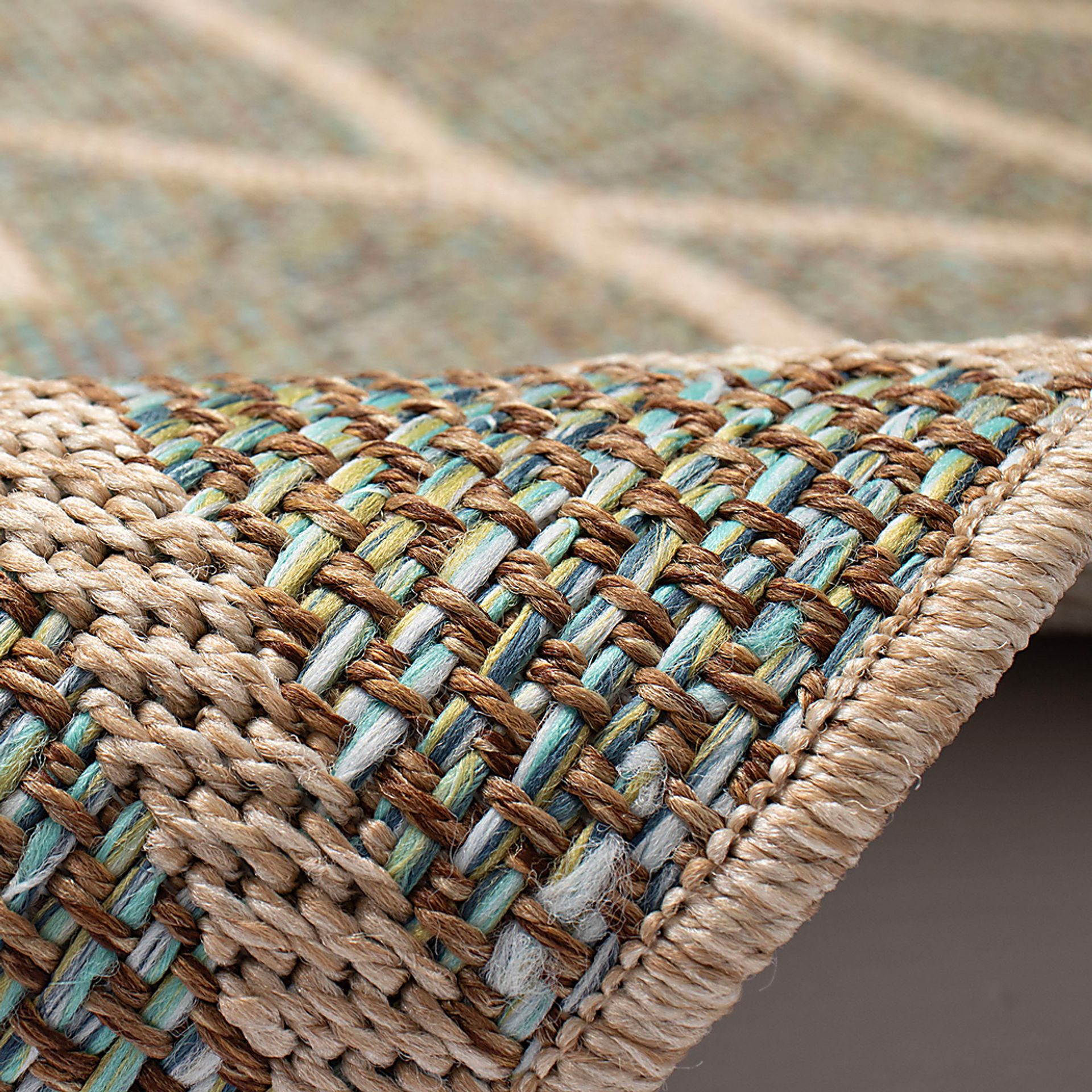 Jilaba Blue 6'6 x 9'4 Indoor/Outdoor Rug - Image 6