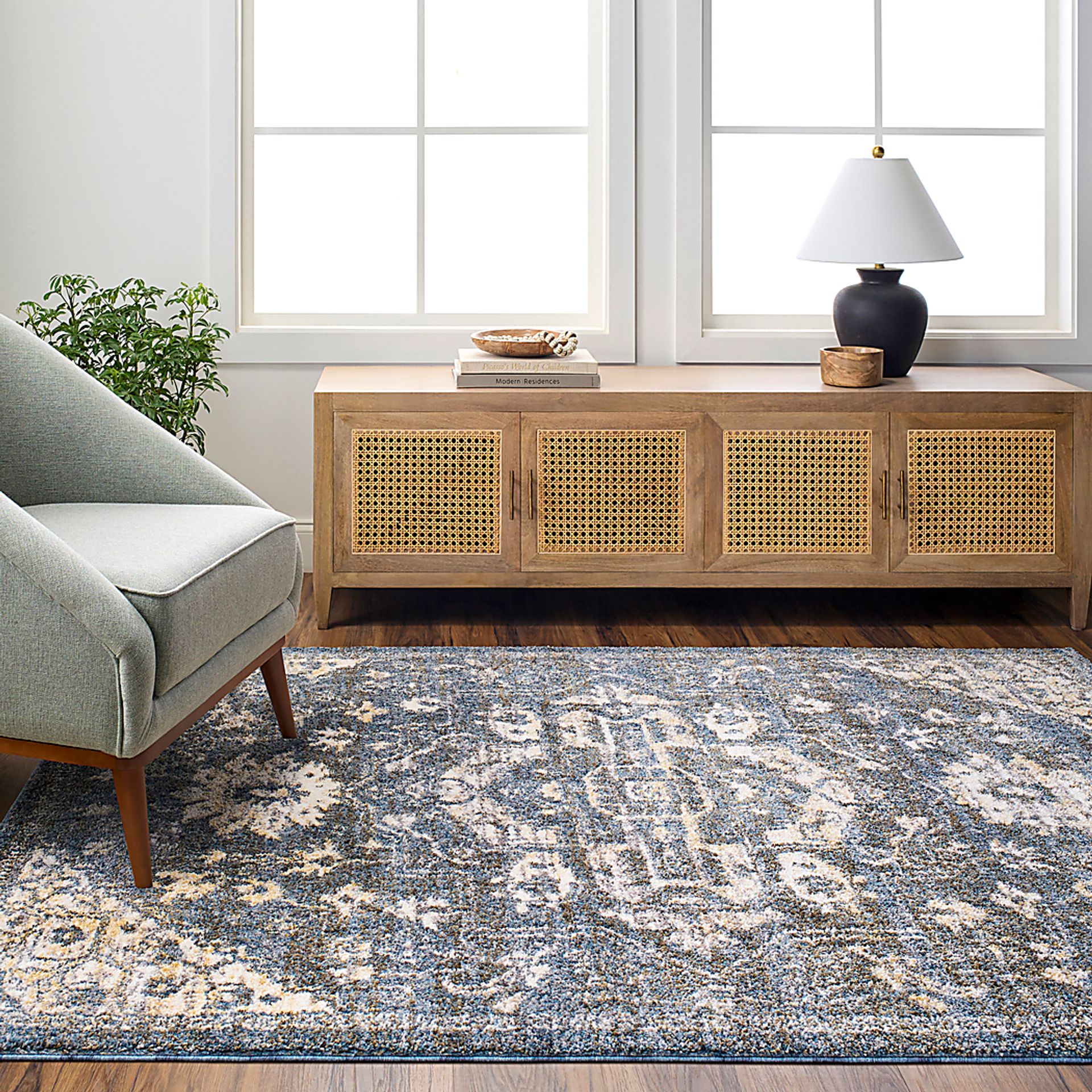 Jilria Blue 7'10 x 10' Area Rug - Image 2