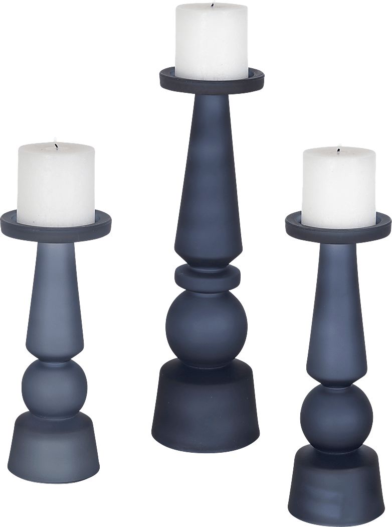 Jionna Blue Candle Holder, Set of 3
