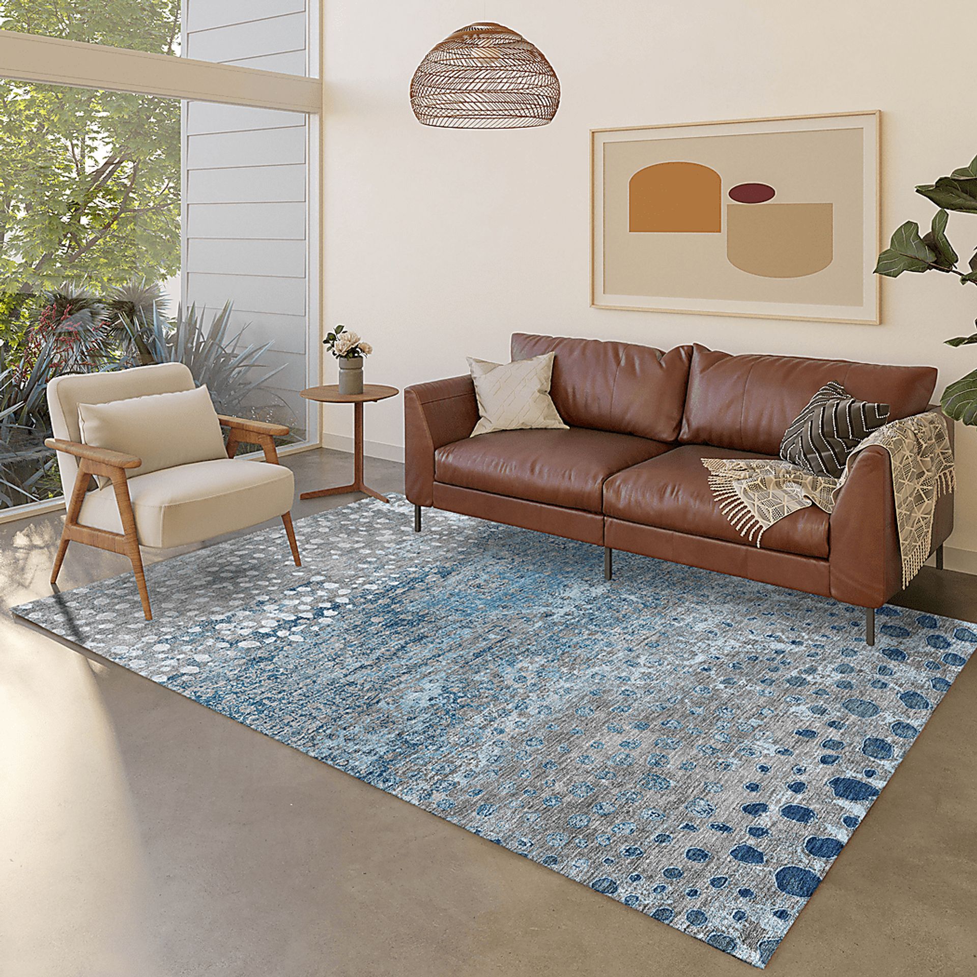 Jirak Blue 8' x 10' Machine Washable Rug - Image 2