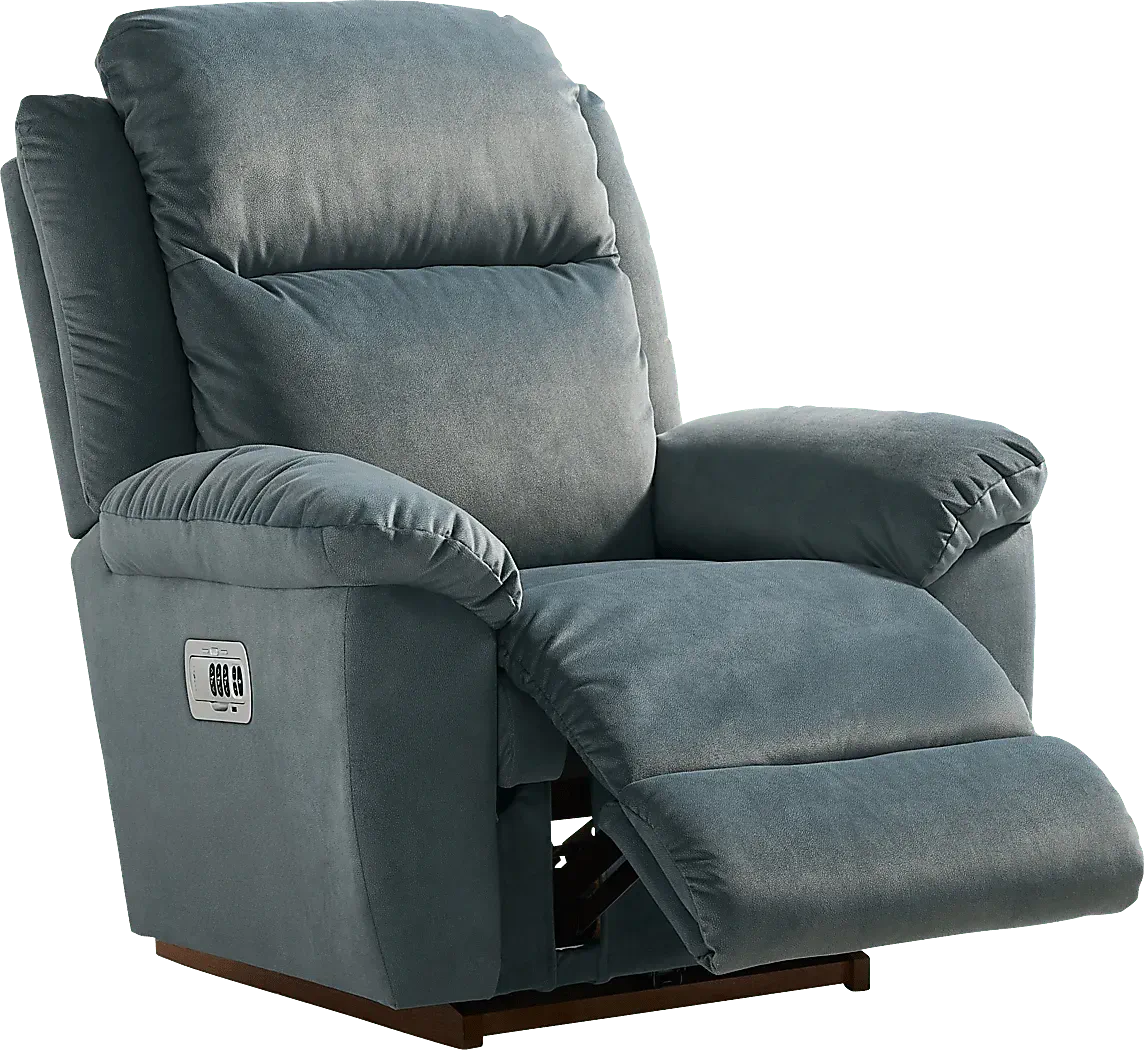 La-Z-Boy Joel III Ocean Blue Knitted Dual Power Recliner Rooms to Go