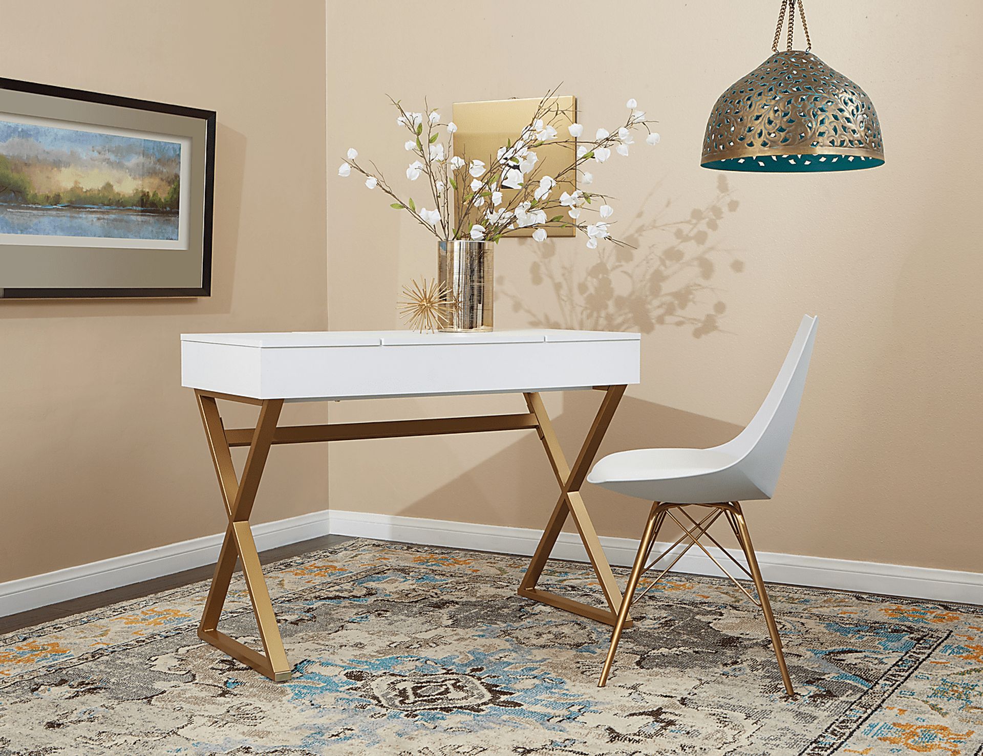 Joelette White Vanity Desk - Image 9