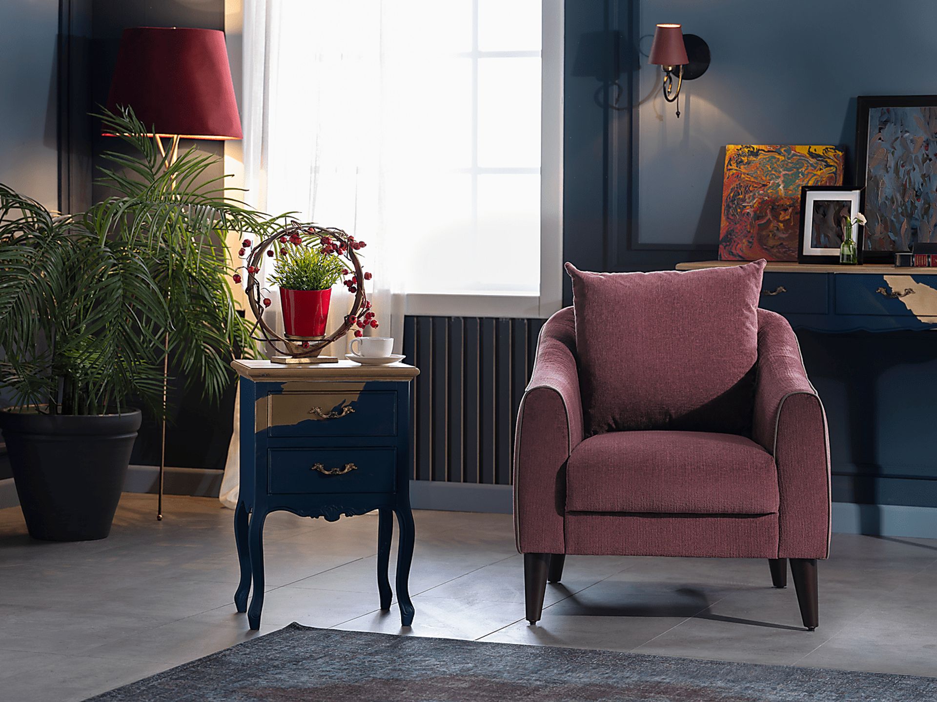 Johnstoun Plum Accent Chair - Image 4