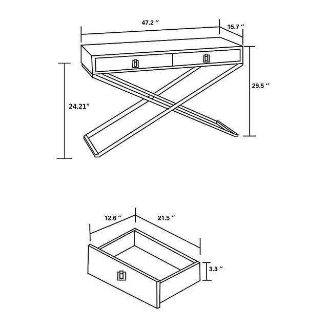 Joien White Sofa Table - Thumbnail - Image 11