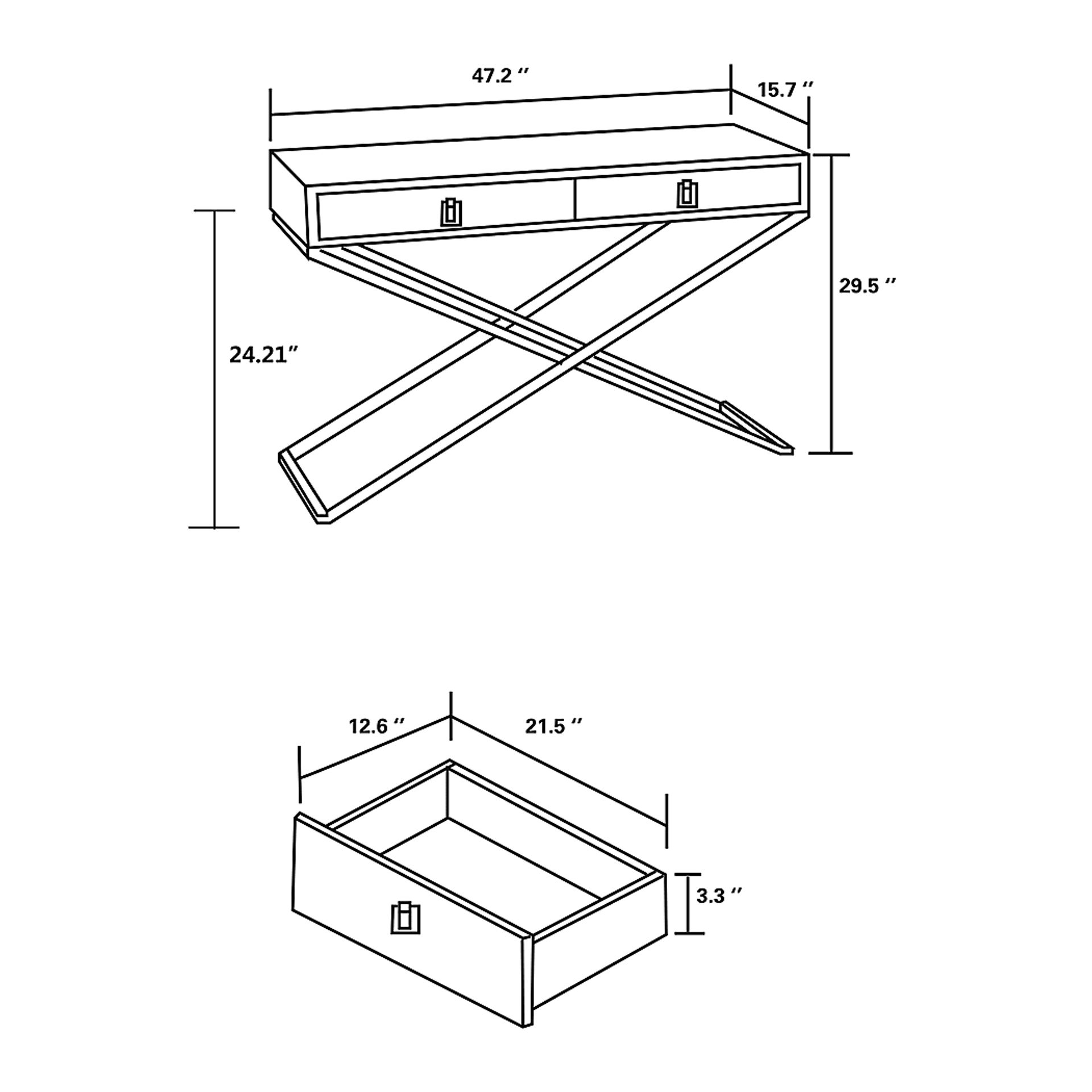Joien White Sofa Table - Image 11