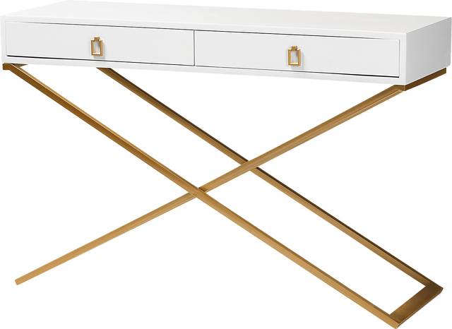 Joien White Sofa Table - Thumbnail - Image 1