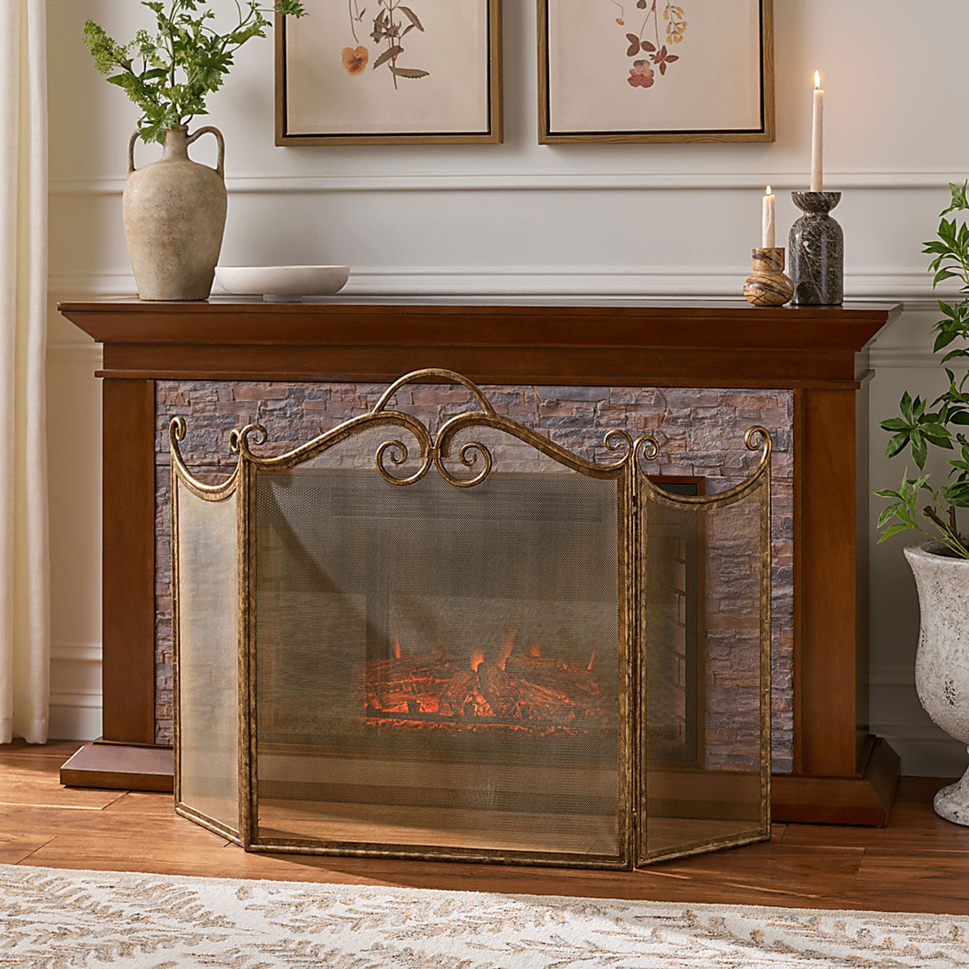 Jolmuse Brass Fireplace Screen - Image 2