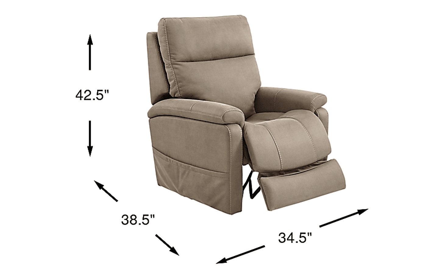 Jonah Way Granite Gray Polyester Fabric Power Recliner | Rooms to Go