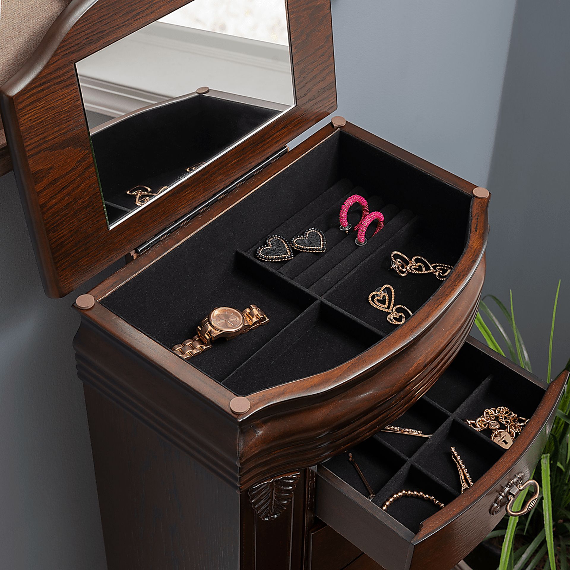 Jonquill Brown Jewelry Armoire - Image 12