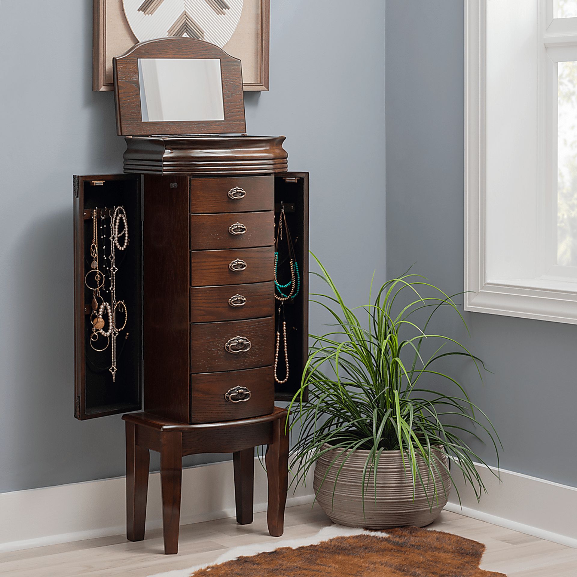 Jonquill Brown Jewelry Armoire - Image 3
