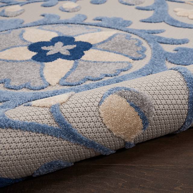 Jordonia Blue/Gray 5'3 x 7'5 Indoor/Outdoor Rug - Thumbnail - Image 9
