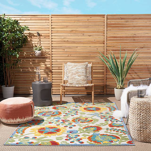 Jordonia Ivory/Multi 5'3 x 7'5 Indoor/Outdoor Rug - Thumbnail - Image 2