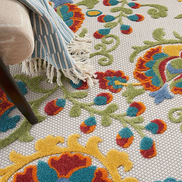 Jordonia Ivory/Multi 5'3 x 7'5 Indoor/Outdoor Rug - Thumbnail - Image 5