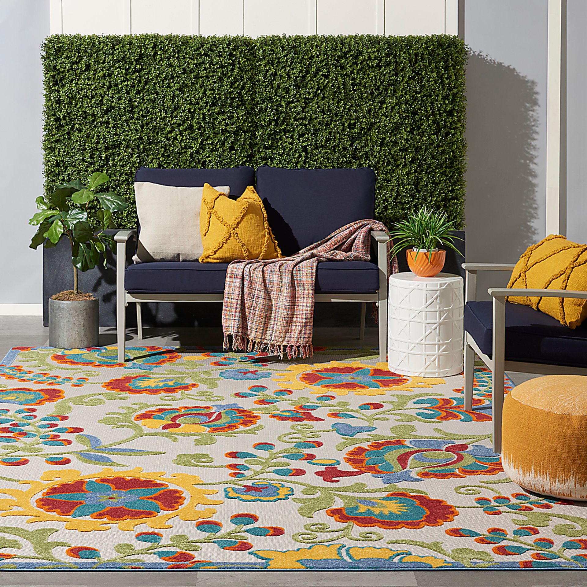 Jordonia Ivory/Multi 7'10 x 10'6 Indoor/Outdoor Rug - Image 2