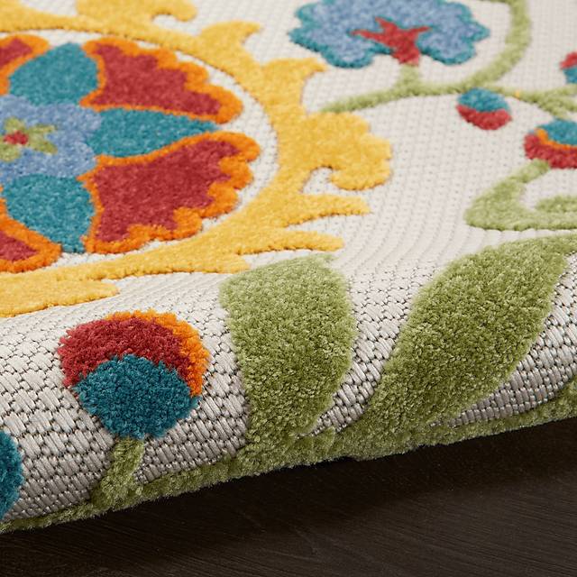 Jordonia Ivory/Multi 7'10 x 10'6 Indoor/Outdoor Rug - Thumbnail - Image 9