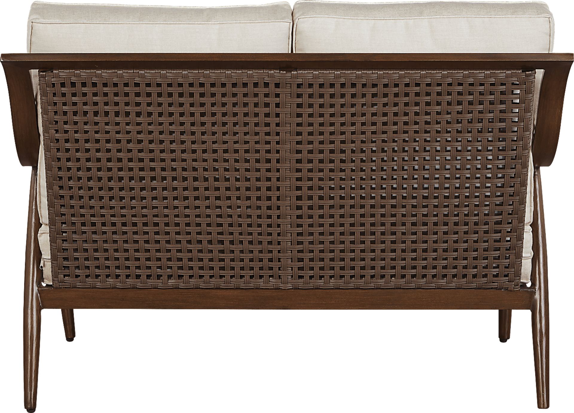 Jorgen Bronze Outdoor Loveseat with Vanilla Cushions - Image 2