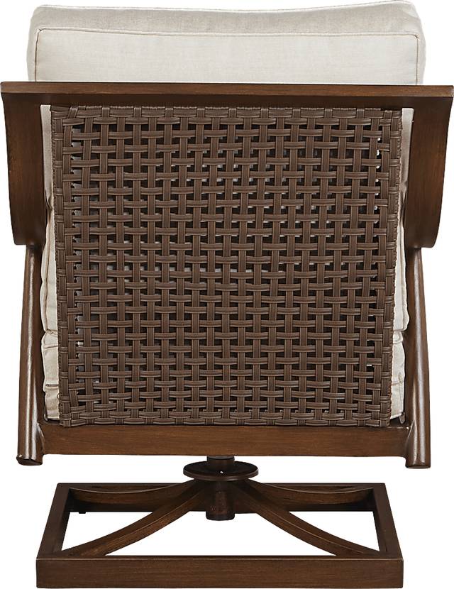 Jorgen Bronze Outdoor Swivel Chair with Vanilla Cushions - Thumbnail - Image 2