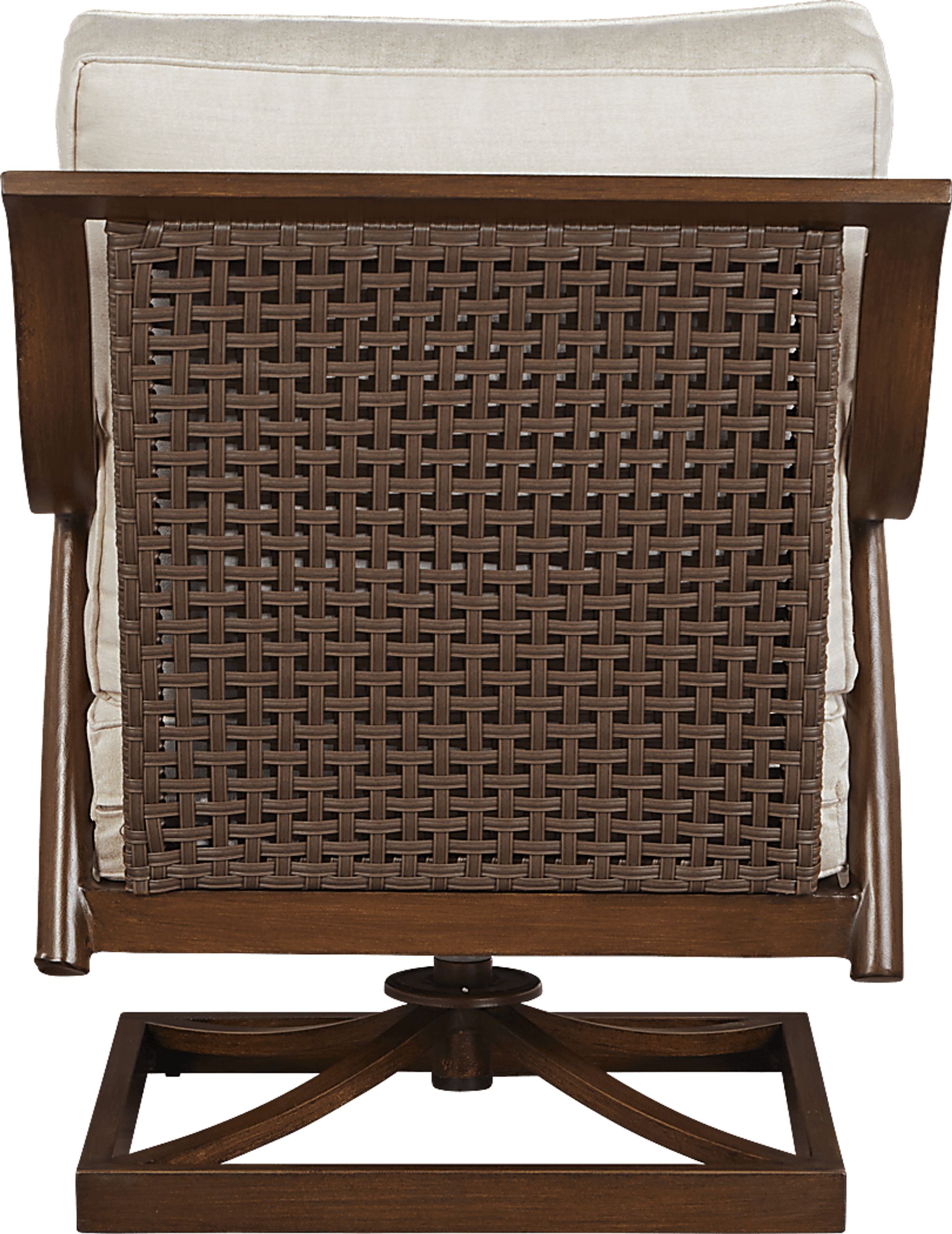Jorgen Bronze Outdoor Swivel Chair with Vanilla Cushions - Image 2