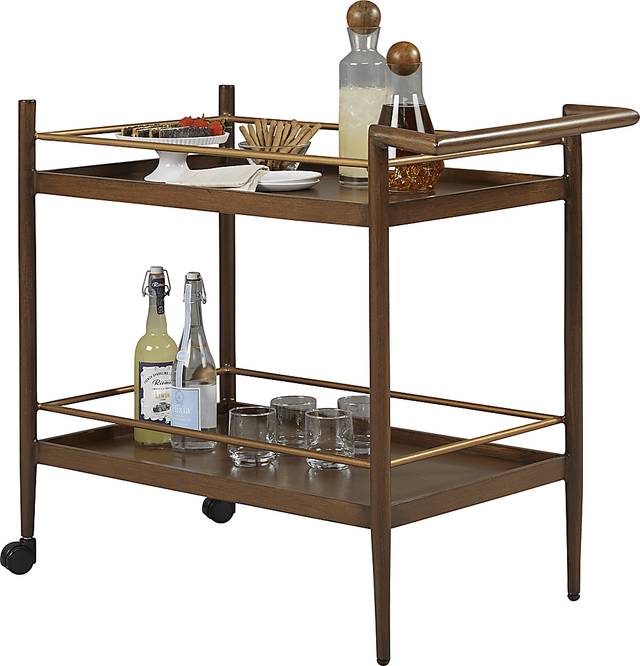 Jorgen Brown Outdoor Bar Cart - Thumbnail - Image 3