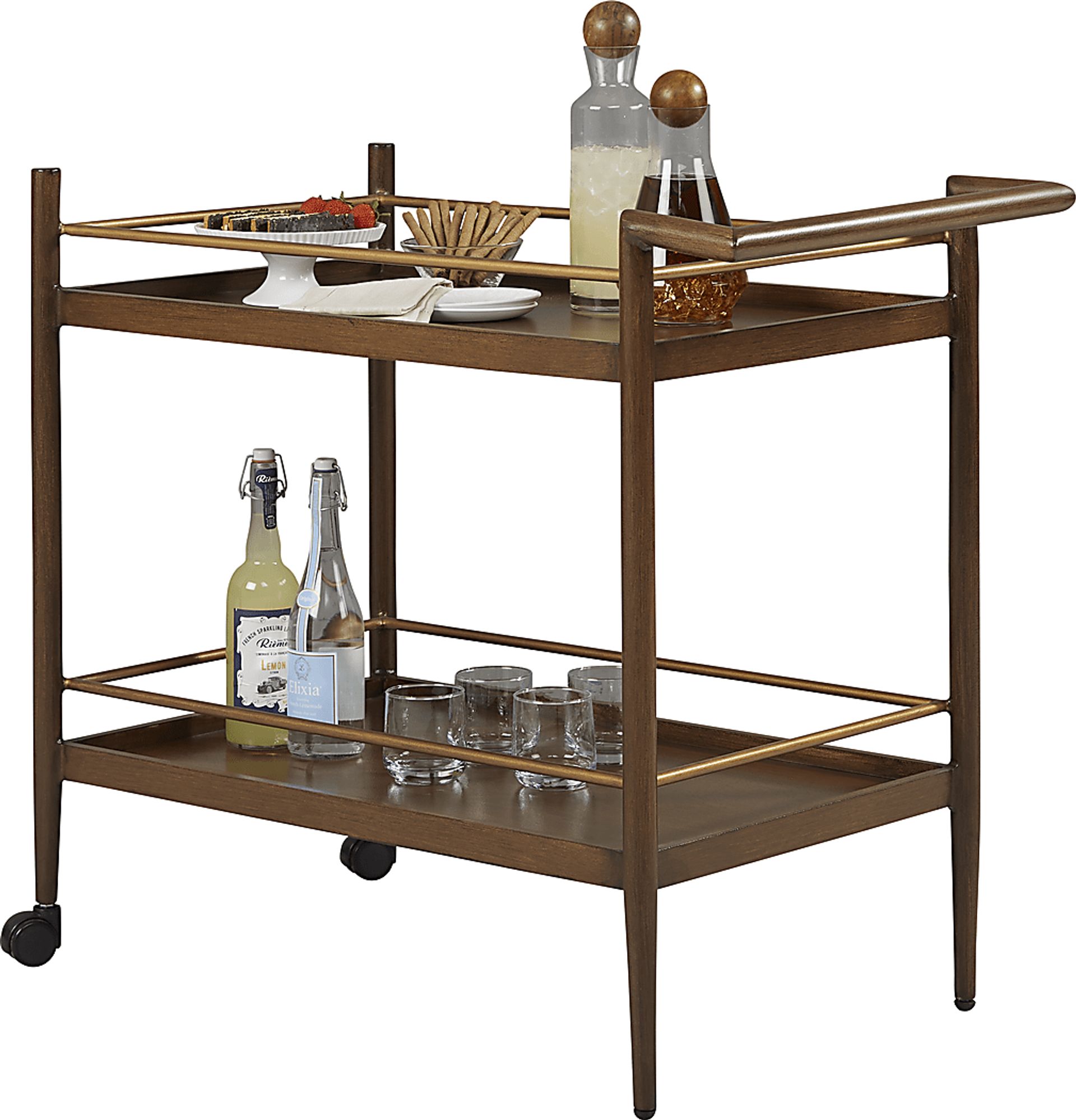 Jorgen Brown Outdoor Bar Cart - Image 3